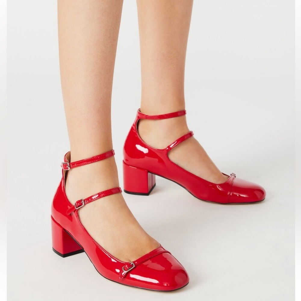 NIB Steve Madden Sabrina Red Patent Double Buckle Mary Jane Size 11